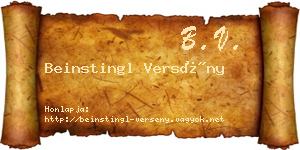 Beinstingl Versény névjegykártya